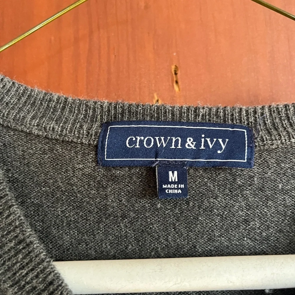 crown & ivy Charcoal V-Neck Sweater